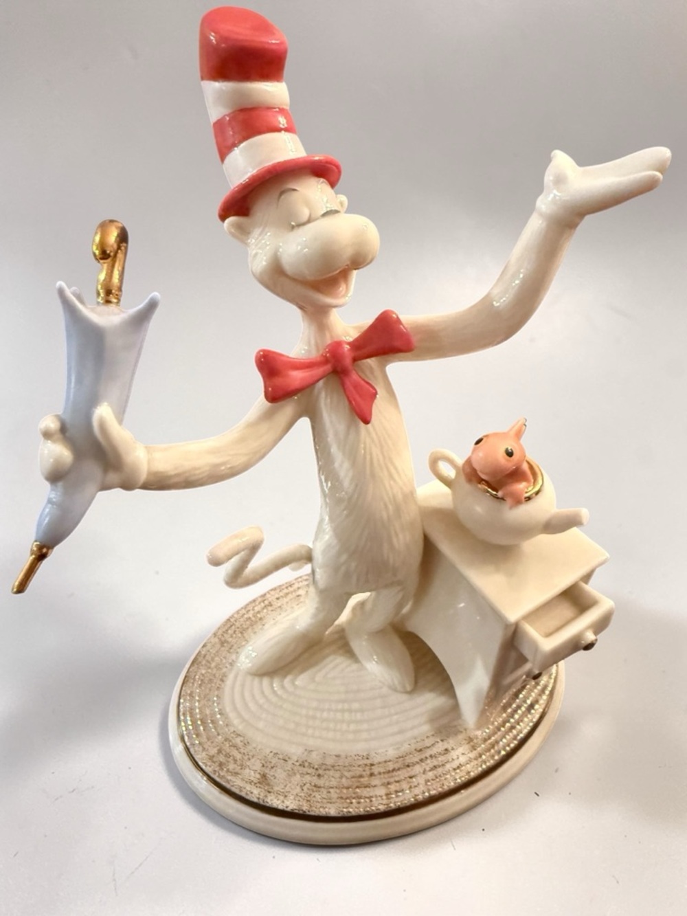 Lenox Dr. Seuss The Cat in the Hat Ivory China Figurine 24k Gold Accents - Picture 9 of 12